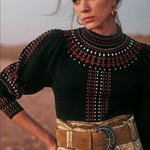 Sezane Rio Statement Intarsia Jumper